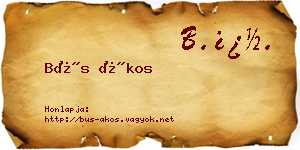 Bús Ákos névjegykártya